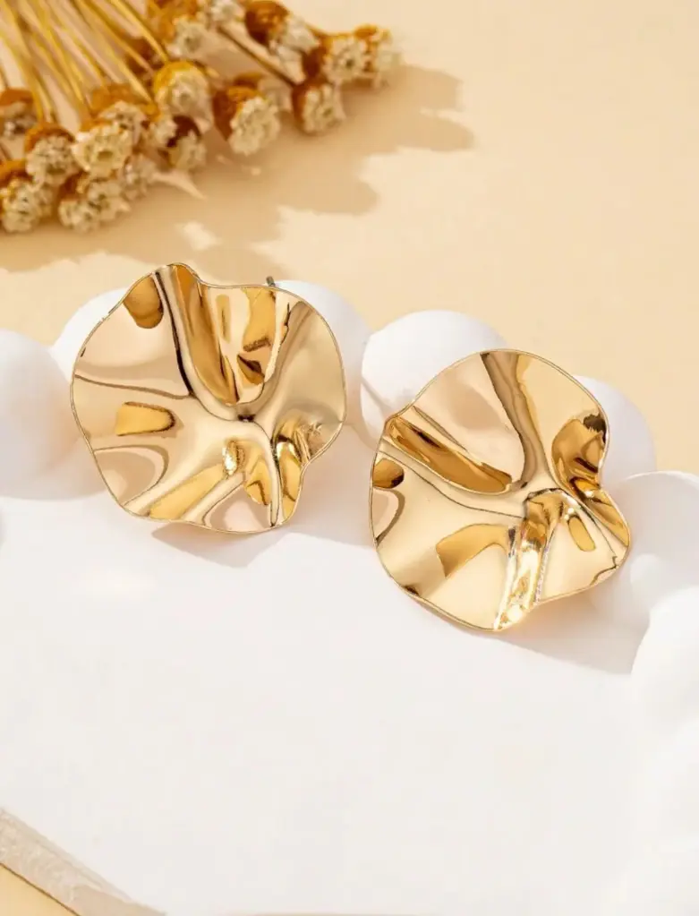 Aretes Circulares Texturizados - Dorados