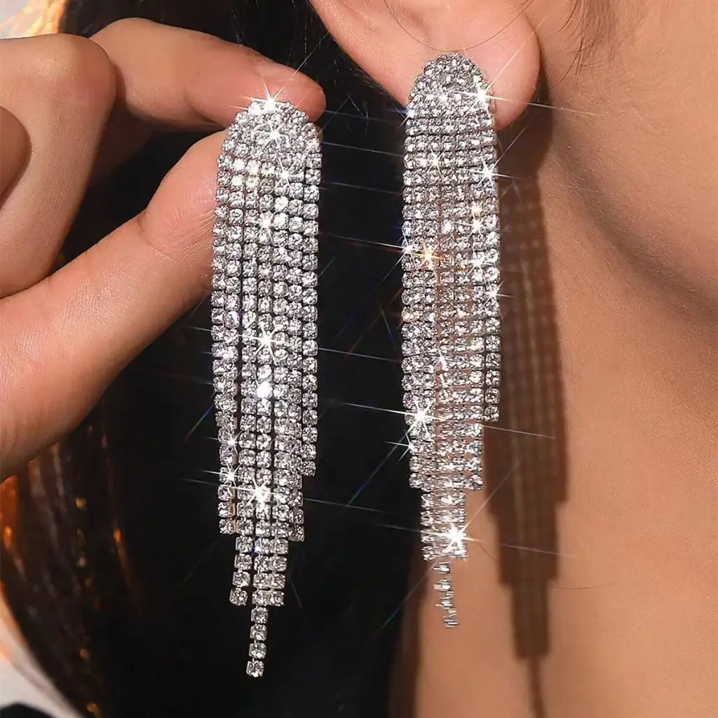 Aretes Cascada - Plateados